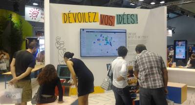 Carticipe - Mis à la dipsotion du public sur 3 postes informatiques et un écran géant, lors de Foire de Montpellier (Stand élaboré par l'agence Anatome, Marseille)